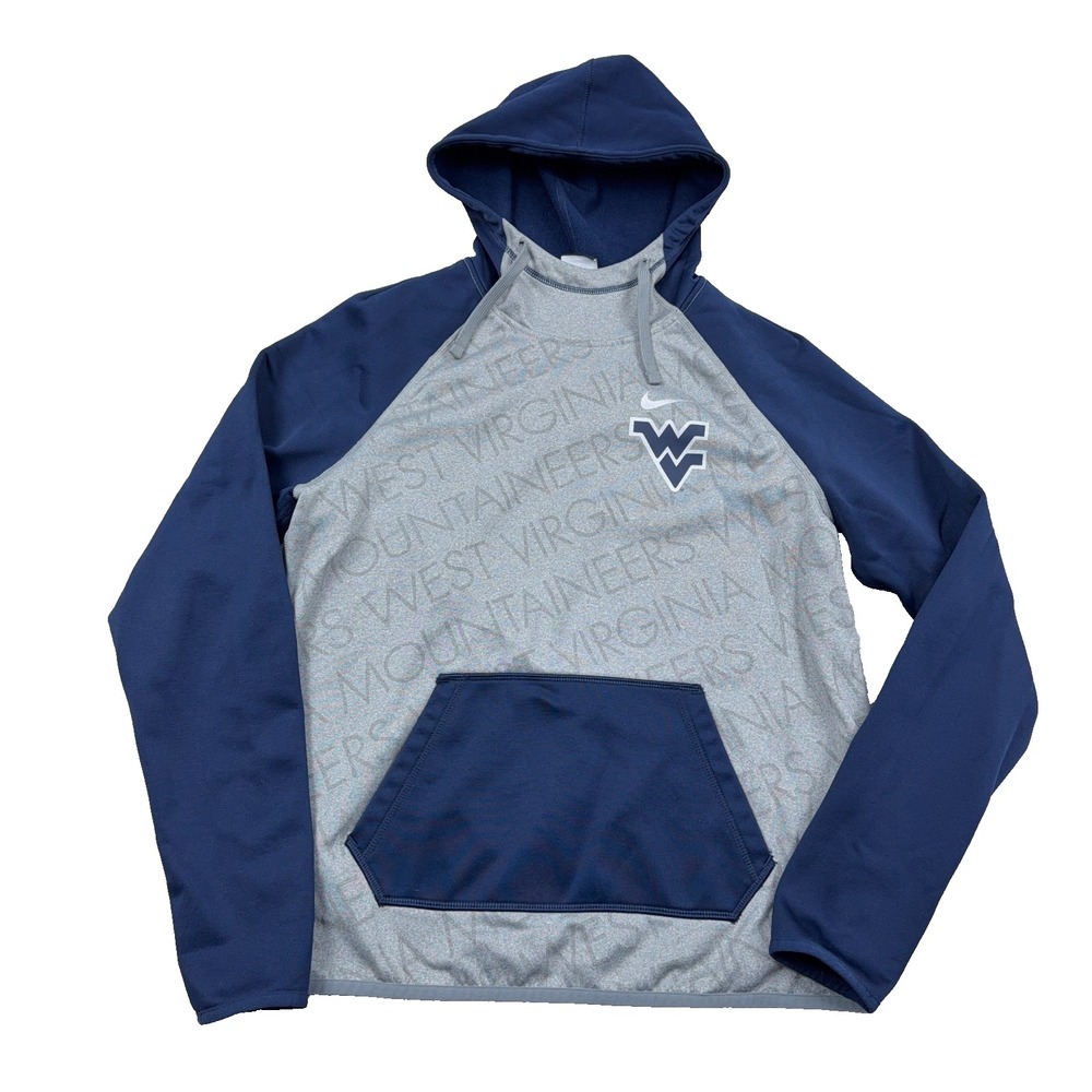 West Virginia Mountaineers Hoodie Women Medium Nike Therma Dri Fit WVU Gray